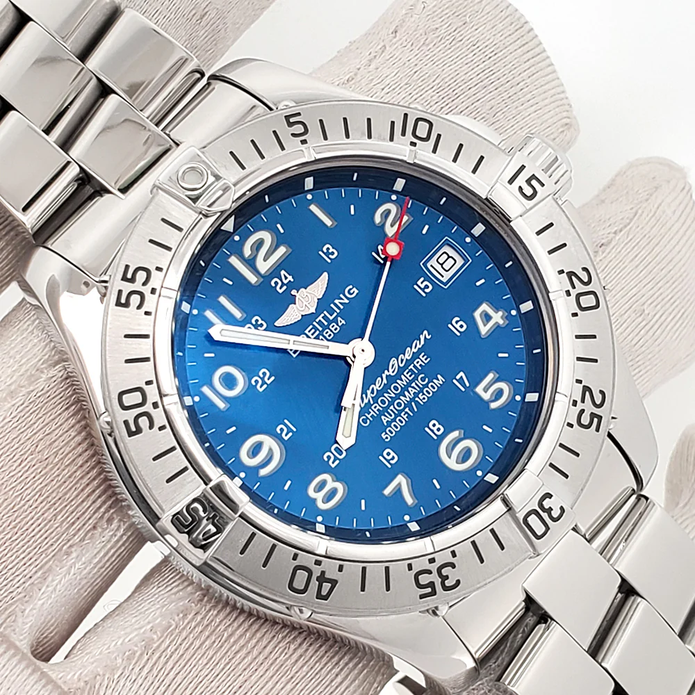Breitling Superocean Steelfish 42mm Blue Arabic Dial Steel Mens Watch A17360 - Image 2