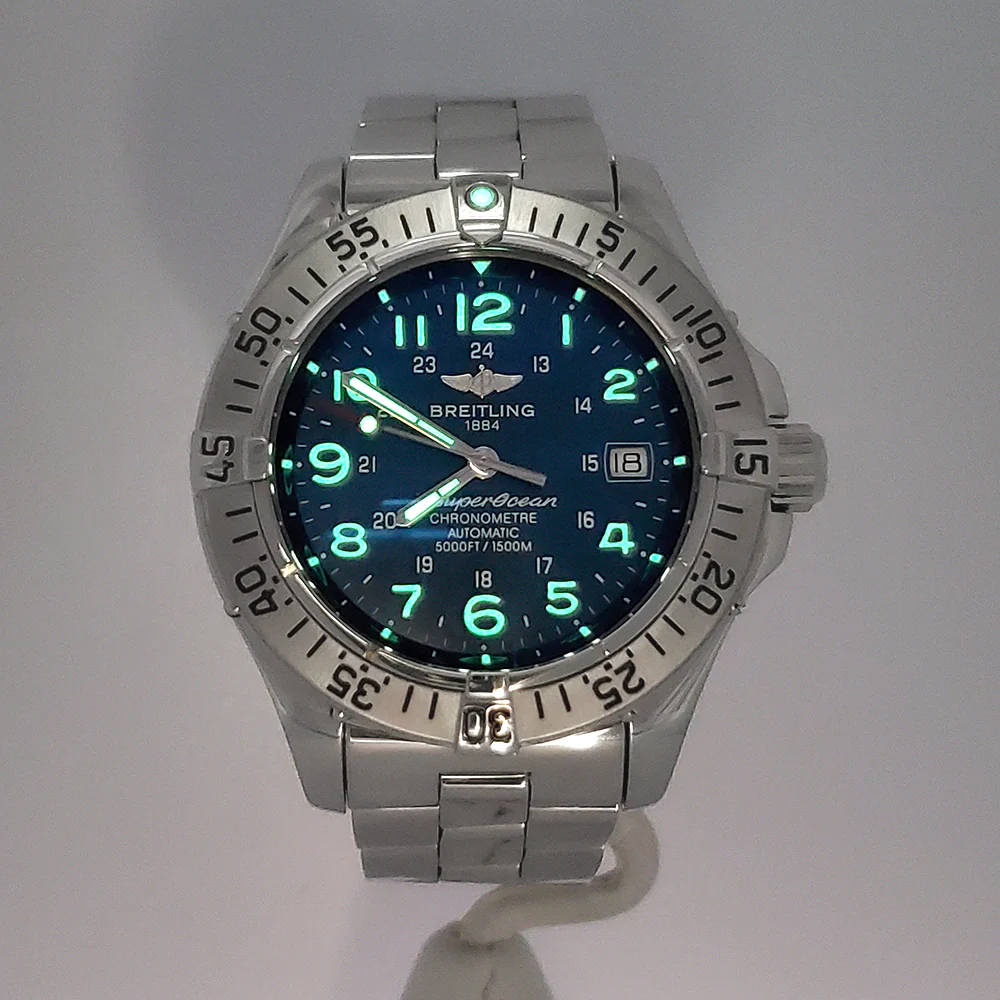 Breitling Superocean Steelfish 42mm Blue Arabic Dial Steel Mens Watch A17360 - Image 7
