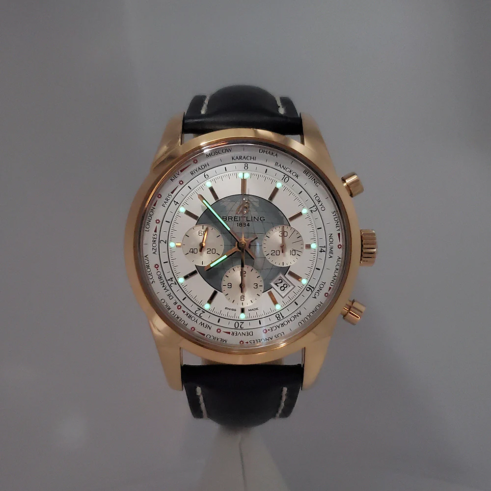 Breitling Transocean Chronograph Unitime Rose Gold 46mm Watch RB0510 Box Papers - Image 9