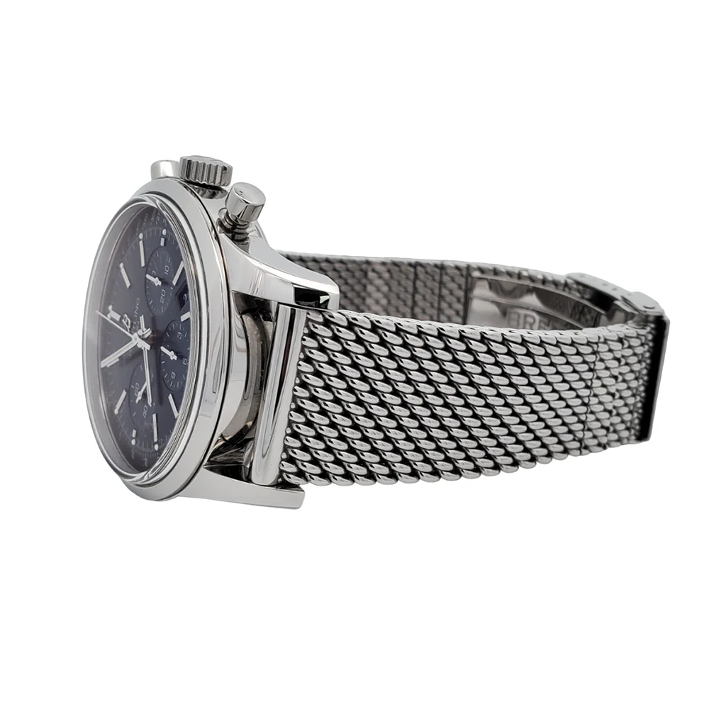 Breitling Transocean Limited Edition Blue Dial Chronograph Watch AB0151 - Image 4