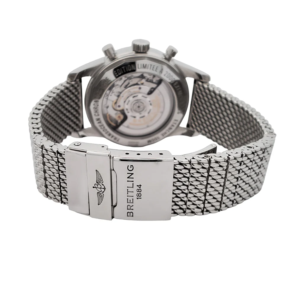 Breitling Transocean Limited Edition Blue Dial Chronograph Watch AB0151 - Image 5