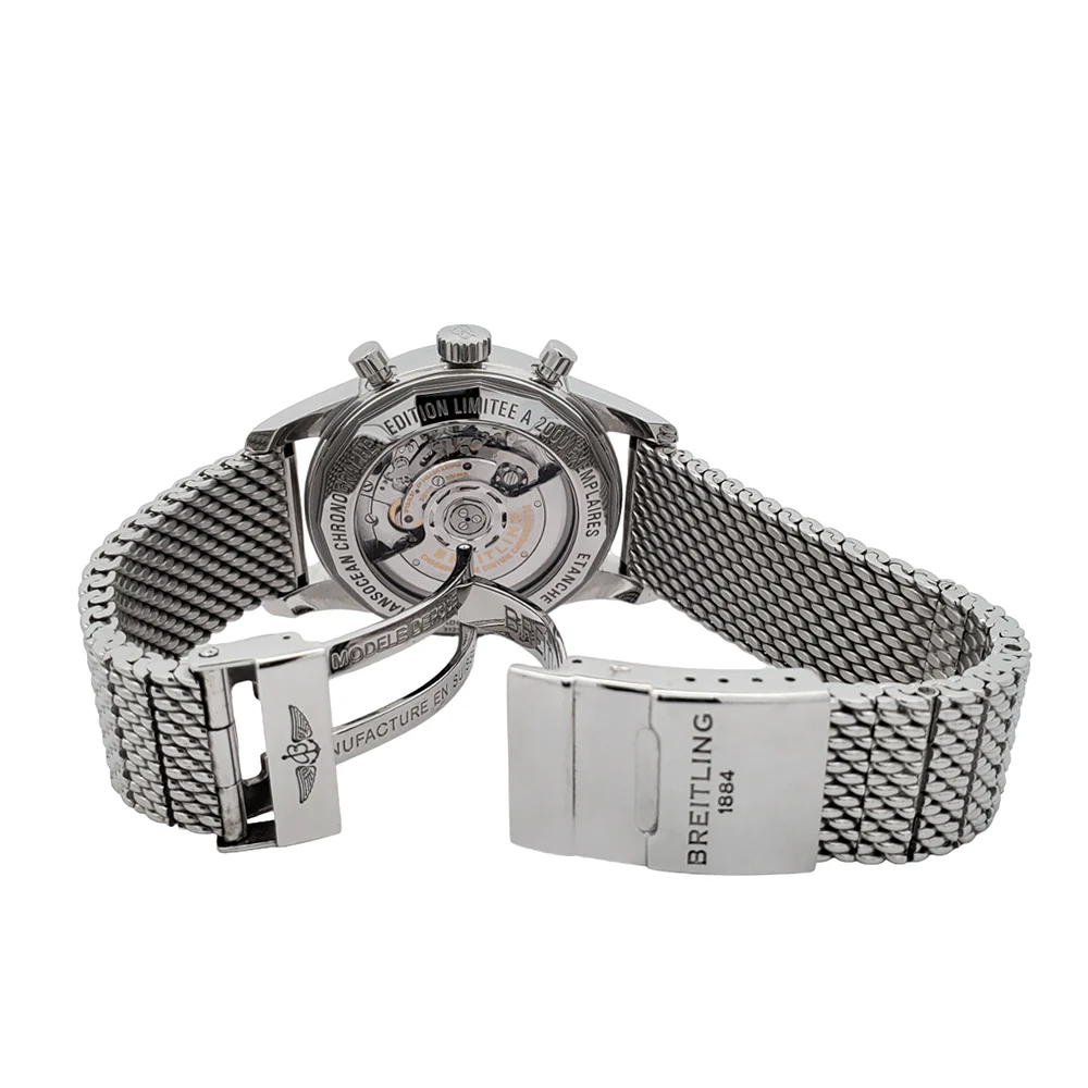 Breitling Transocean Limited Edition Blue Dial Chronograph Watch AB0151 - Image 6