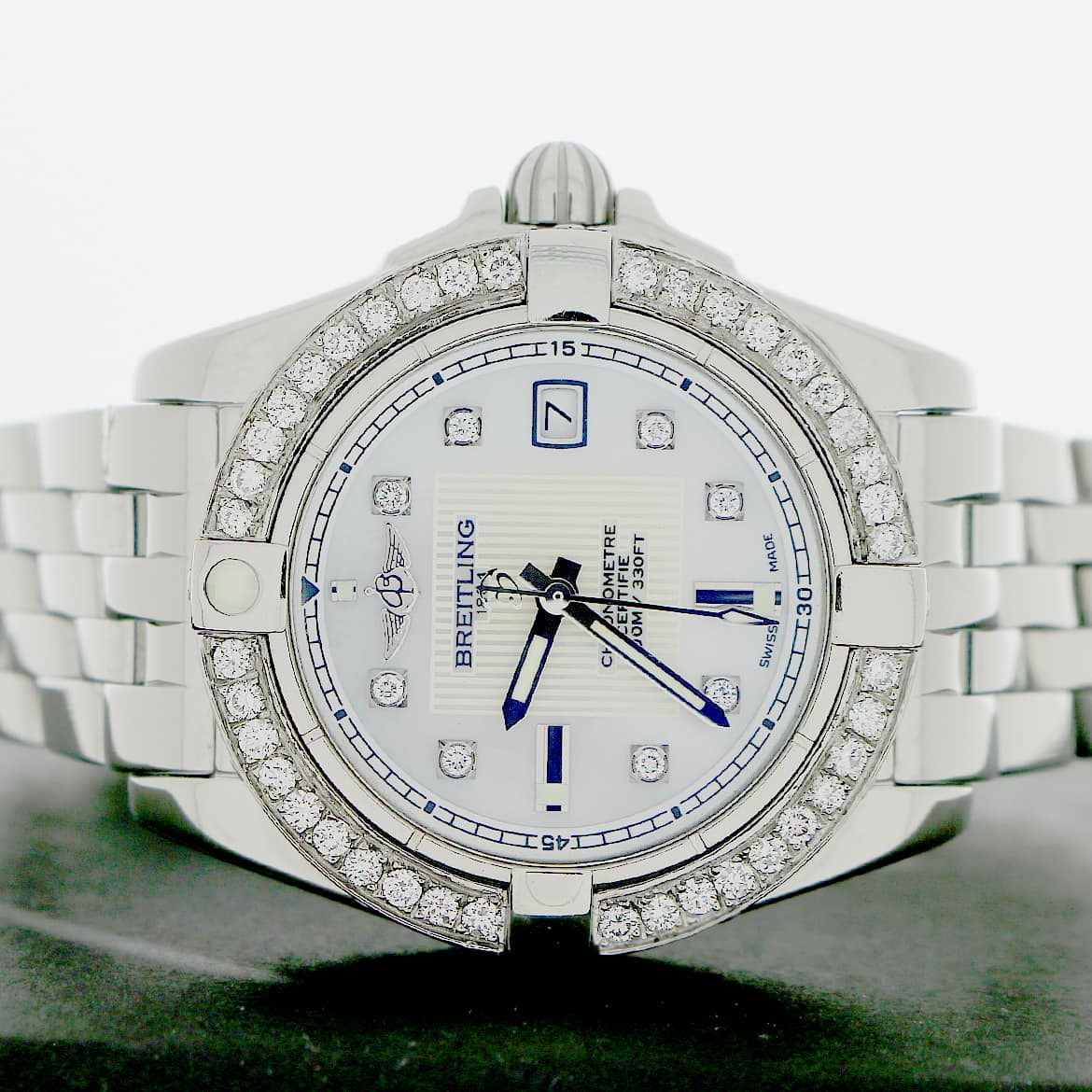 Breitling Windrider Cockpit Ladies Factory Diamond Dial 32MM Watch w/ Diamond Bezel A71356 - Image 3