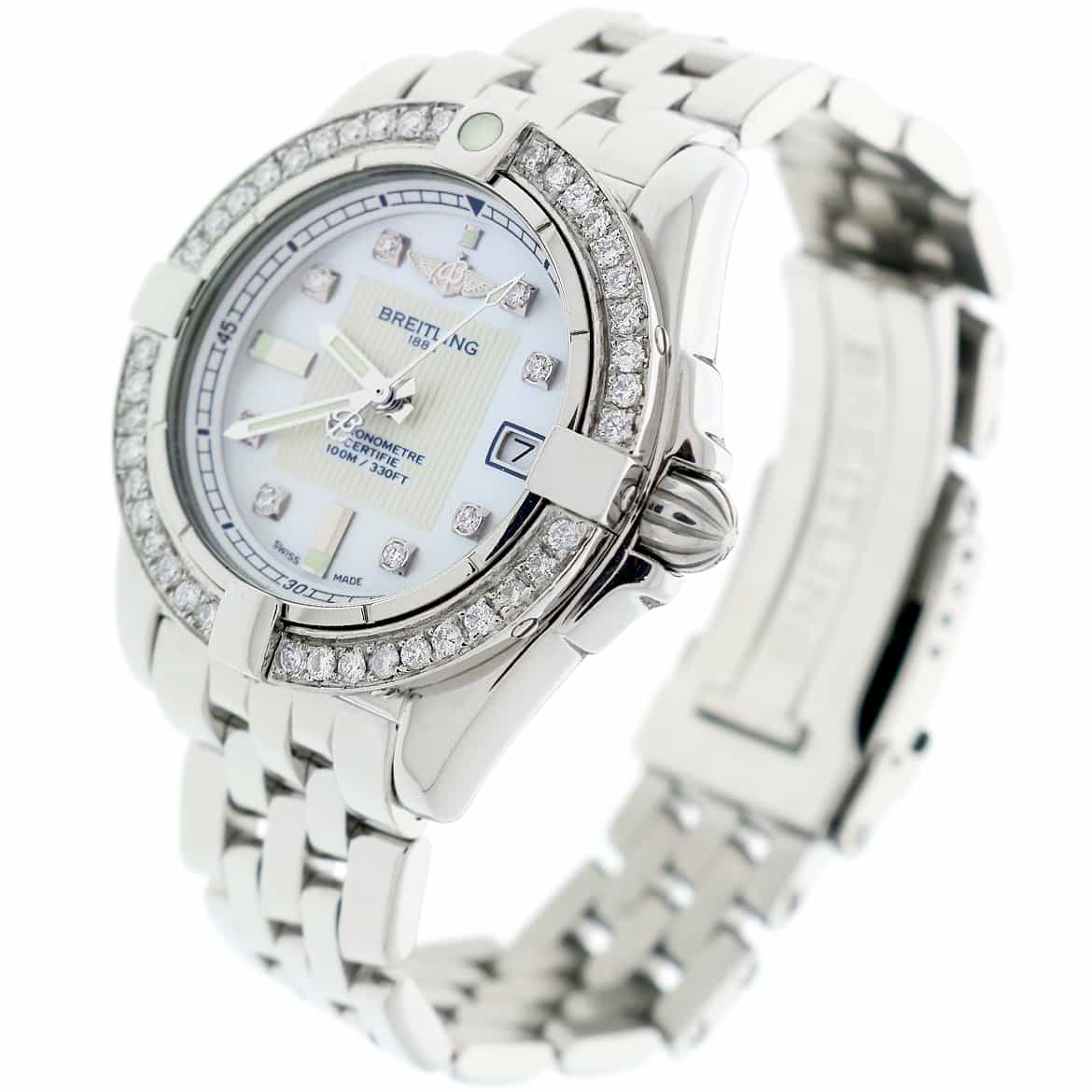 Breitling Windrider Cockpit Ladies Factory Diamond Dial 32MM Watch w/ Diamond Bezel A71356 - Image 4