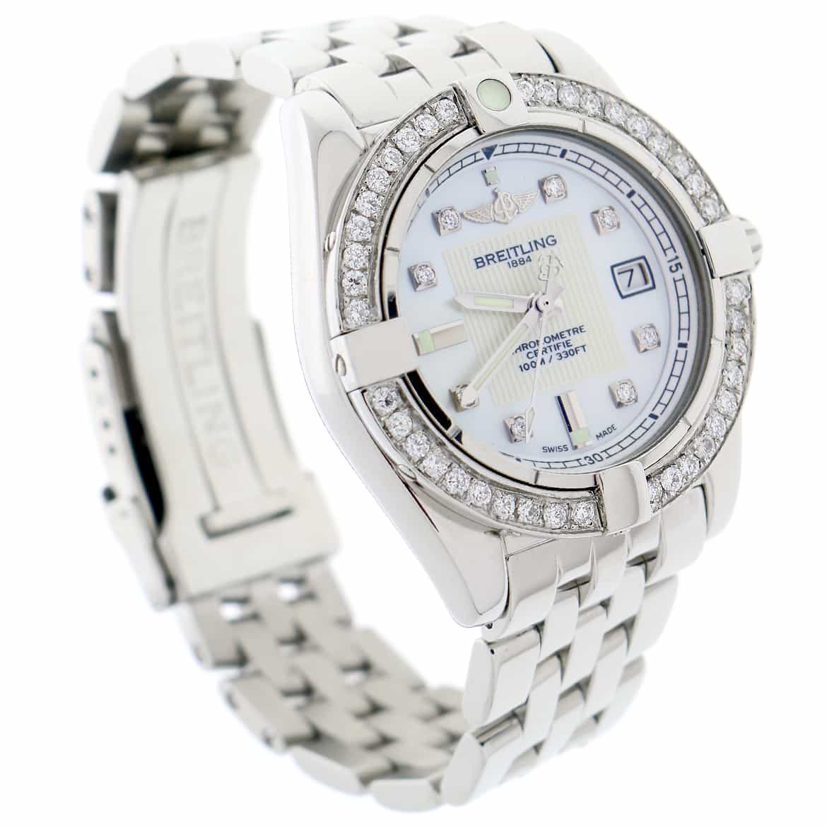 Breitling Windrider Cockpit Ladies Factory Diamond Dial 32MM Watch w/ Diamond Bezel A71356 - Image 5