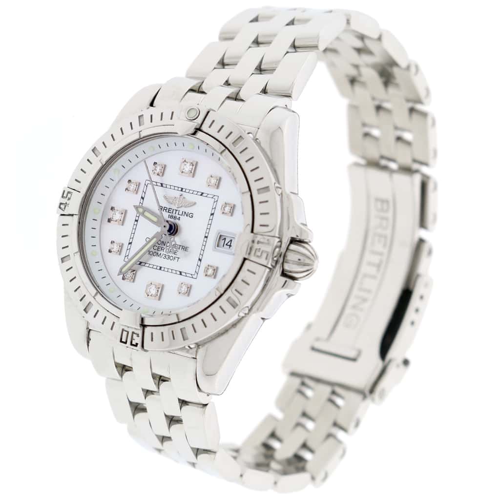 Breitling Windrider Cockpit Ladies Factory MOP Diamond Dial 32MM Watch A71356 - Image 3