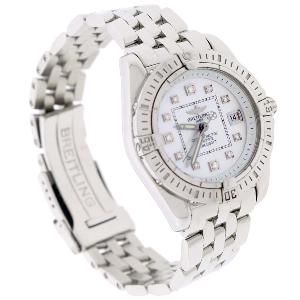 Breitling Windrider Cockpit Ladies Factory MOP Diamond Dial 32MM Watch A71356 - Image 4