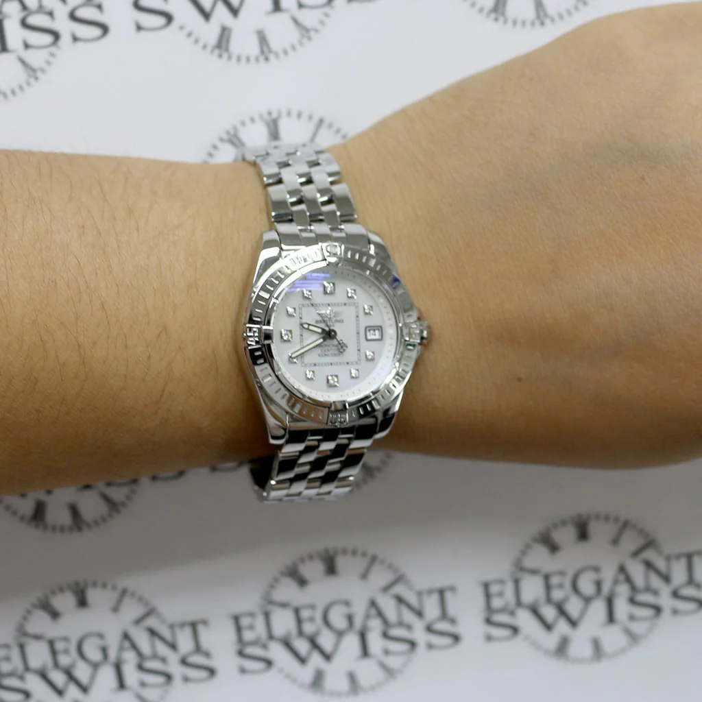 Breitling Windrider Cockpit Ladies Factory MOP Diamond Dial 32MM Watch A71356 - Image 5