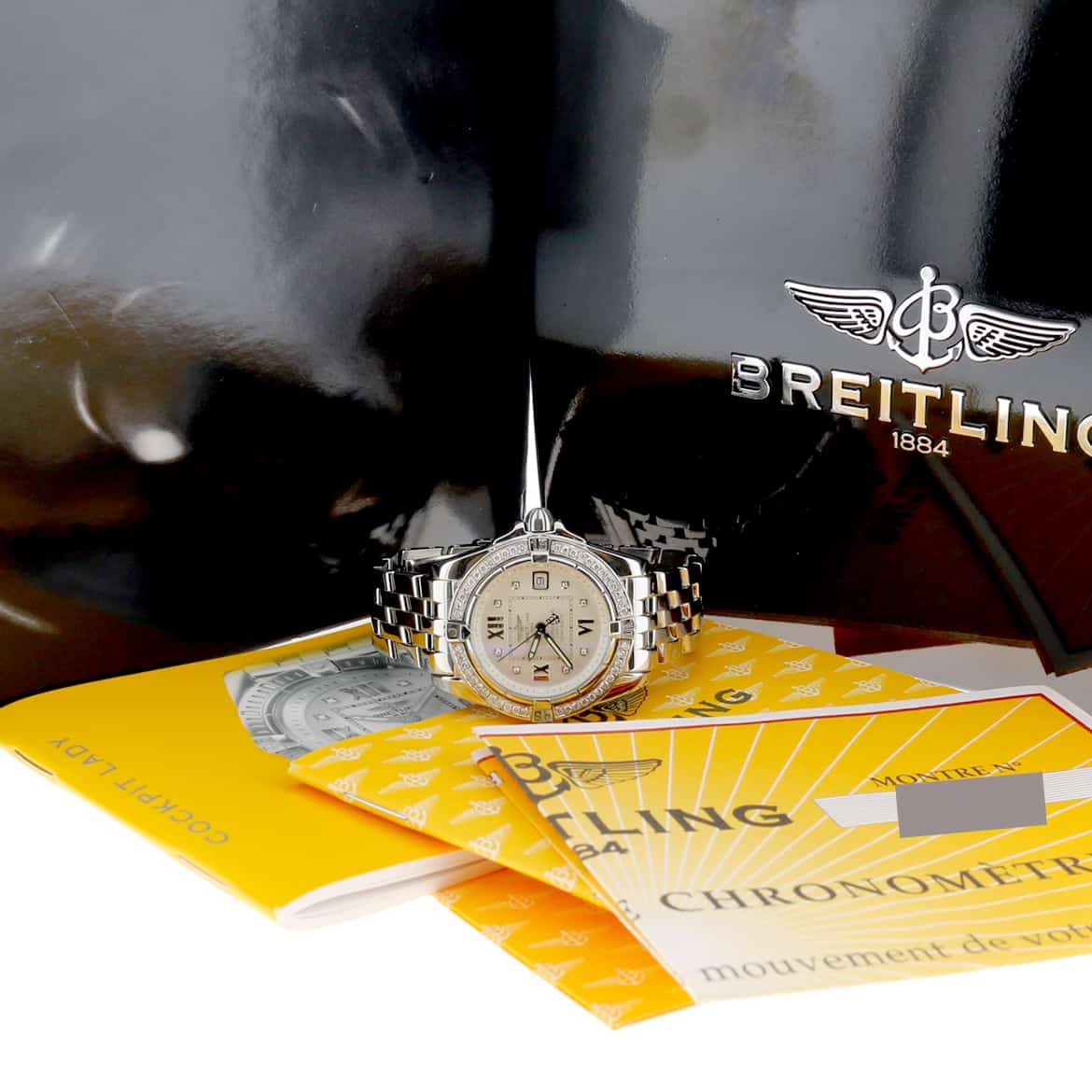 Breitling Windrider Cockpit Lady Factory Diamond Dial 32MM Watch w/Custom Diamond Bezel A71356 - Image 3
