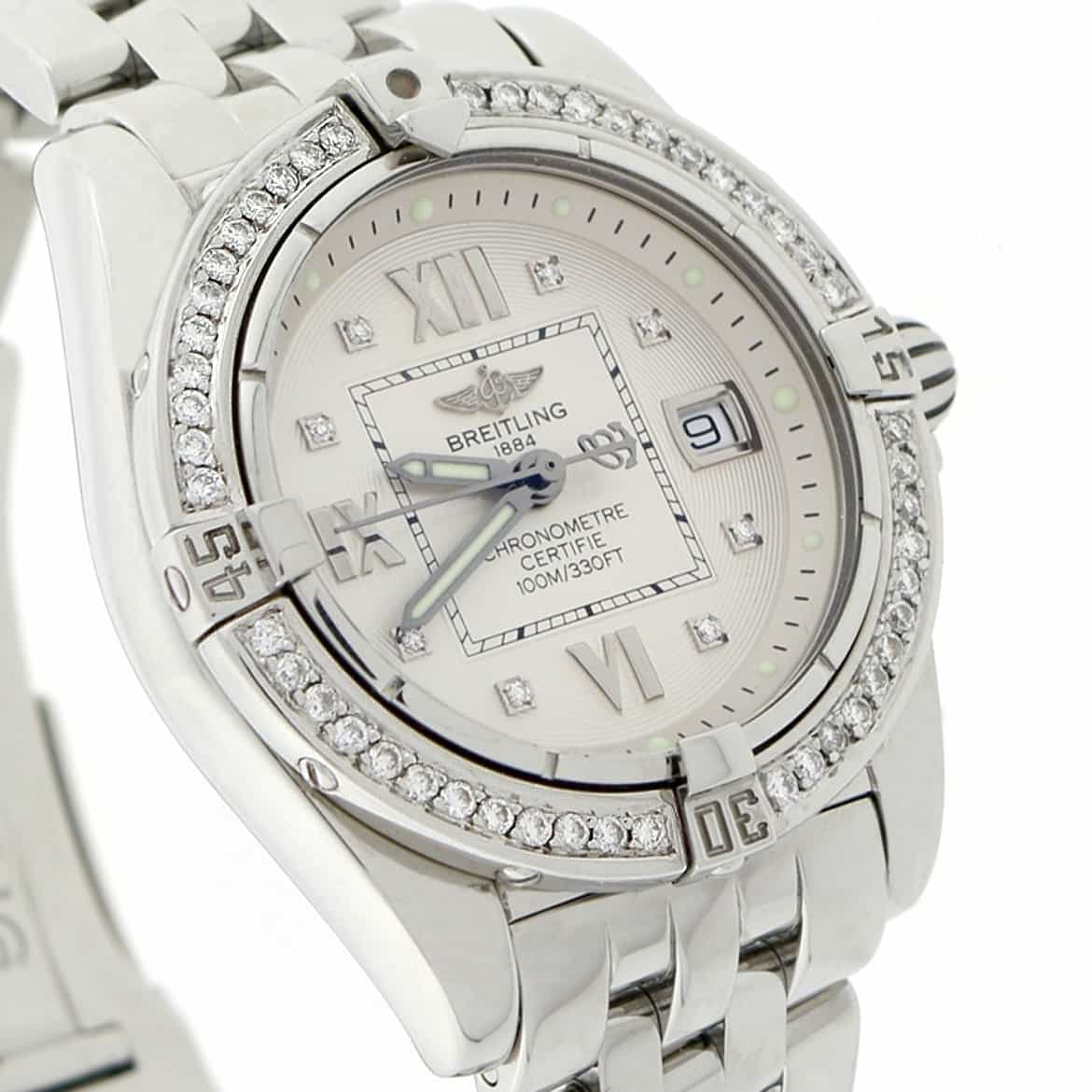 Breitling Windrider Cockpit Lady Factory Diamond Dial 32MM Watch w/Custom Diamond Bezel A71356 - Image 5