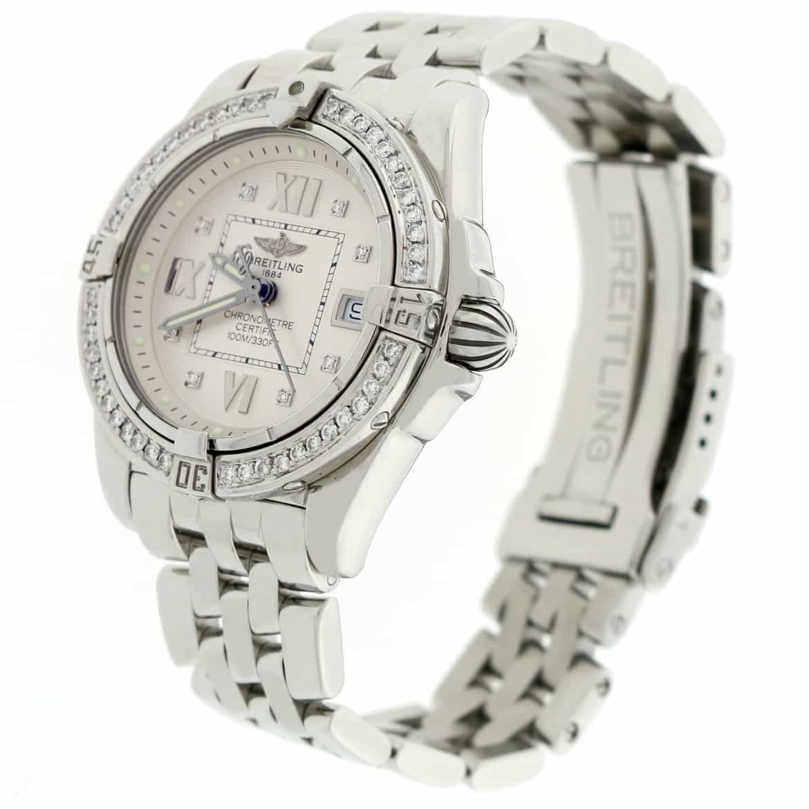 Breitling Windrider Cockpit Lady Factory Diamond Dial 32MM Watch w/Custom Diamond Bezel A71356 - Image 7