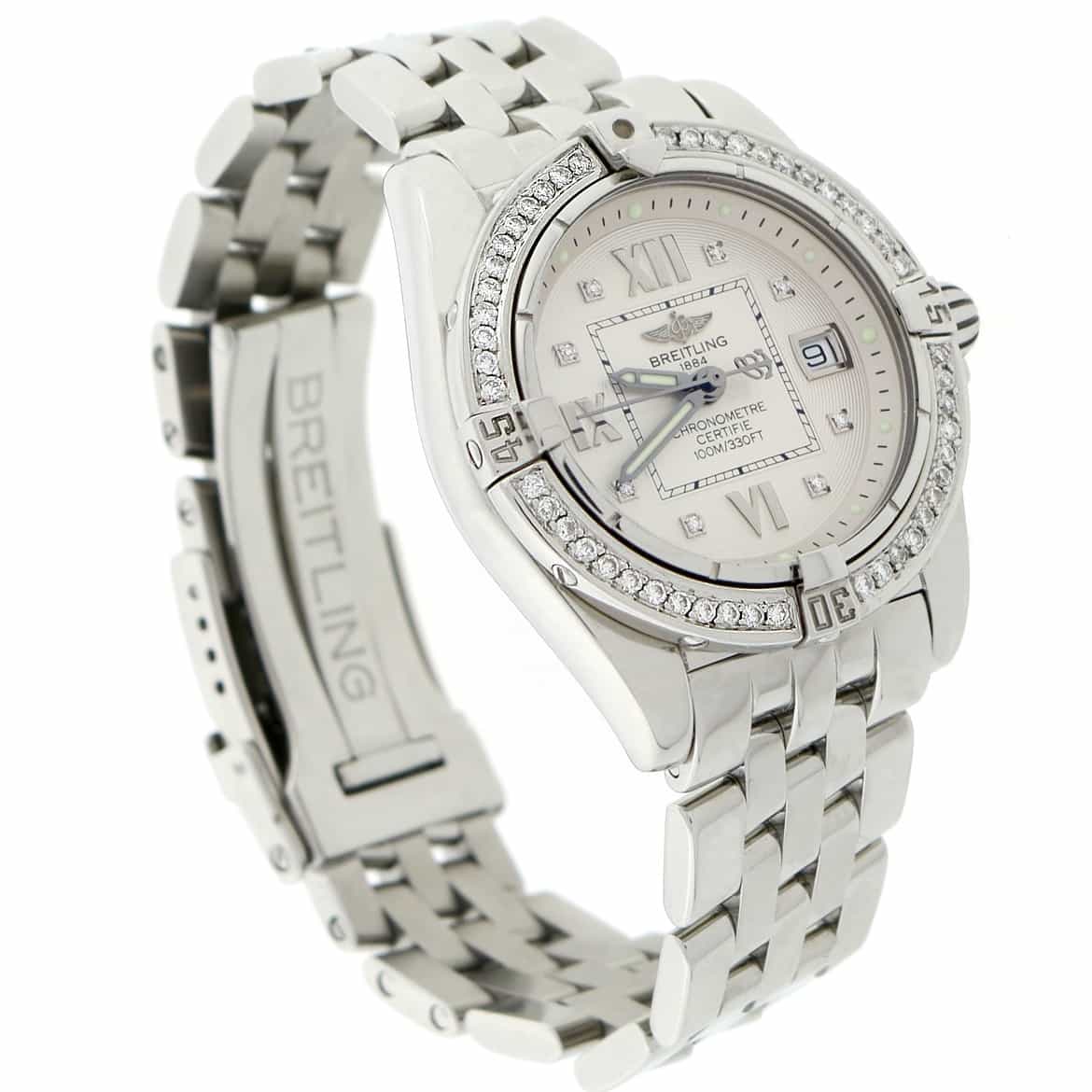Breitling Windrider Cockpit Lady Factory Diamond Dial 32MM Watch w/Custom Diamond Bezel A71356 - Image 8