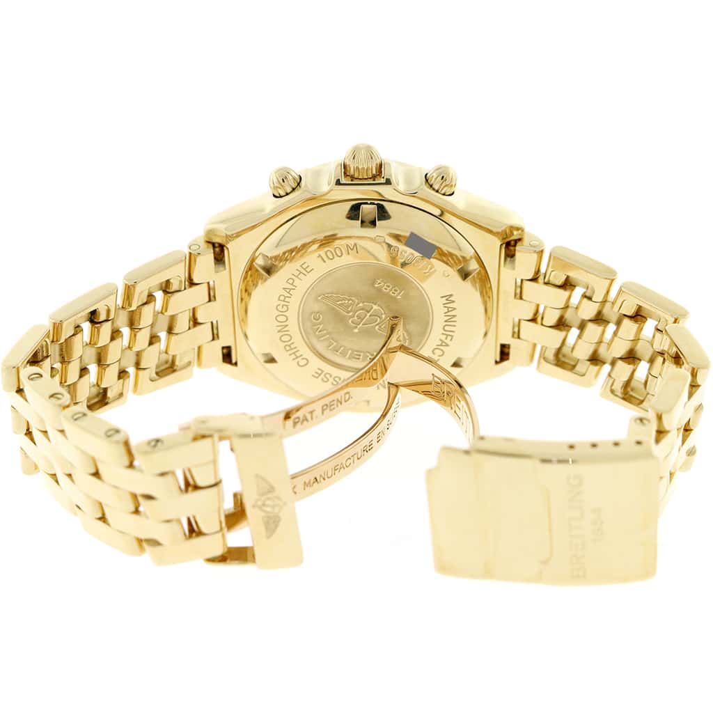 Breitling Windrider Crosswind 18K Yellow Gold 43MM White Roman Dial Chronograph Automatic Mens Watch K13055 - Image 6