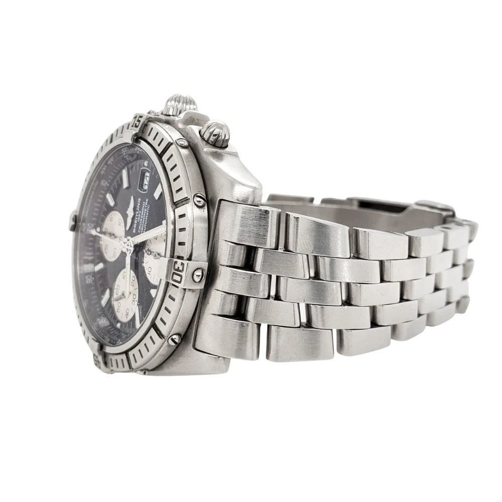 Breitling Windrider Crosswind Chronograph 43mm Black Dial Stainless Steel Watch A13355 - Image 3
