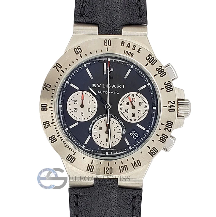 Bvlgari Diagono Chronograph 40mm Black Dial Stainless Steel Watch
