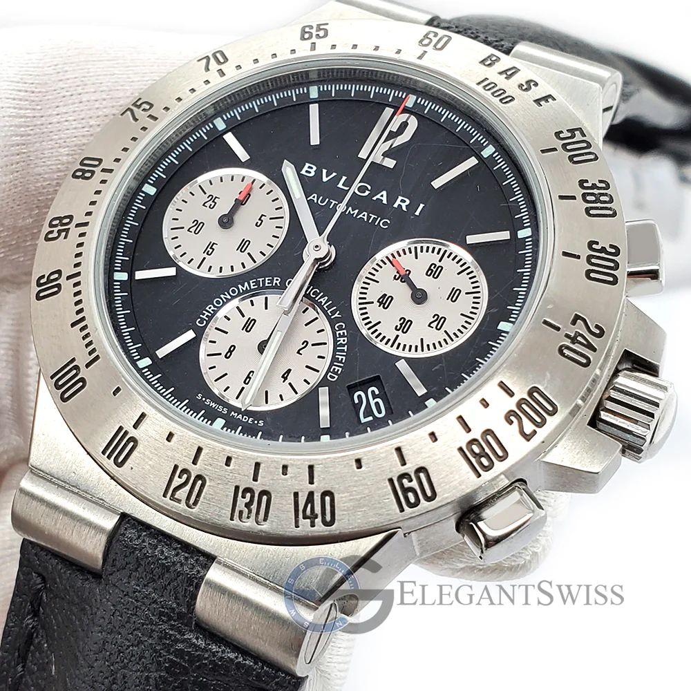 Bvlgari Diagono Chronograph 40mm Black Dial Stainless Steel Watch - Image 3