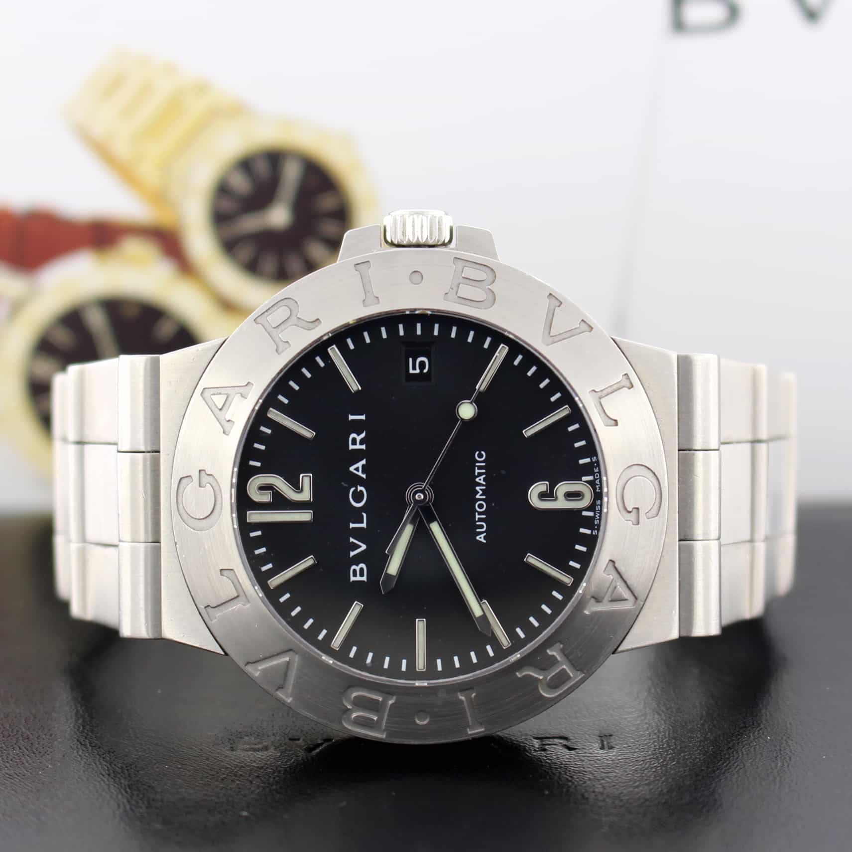 Bvlgari Diagono Black Dial 38MM Stainless Steel Automatic Mens Watch LCV38S - Image 2