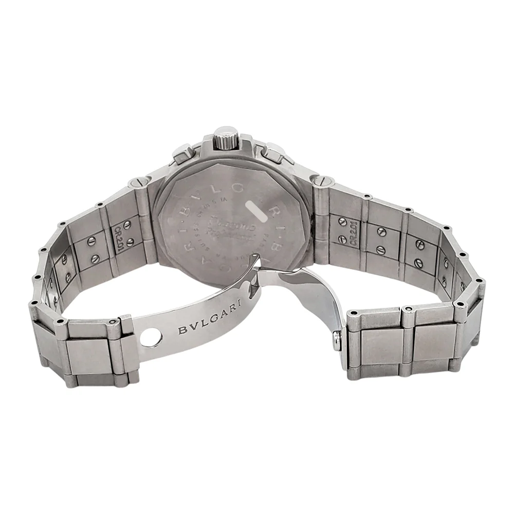 Bvlgari Diagono Tachymetric CH 40 S TA Chronograph White Dial Steel 40mm Watch - Image 7