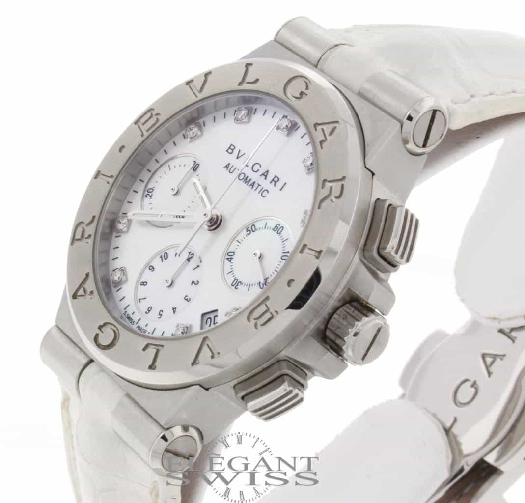 Bvlgari Diagono Diamond MOP Dial 36MM Automatic Chronograph Watch DG35SCH - Image 3