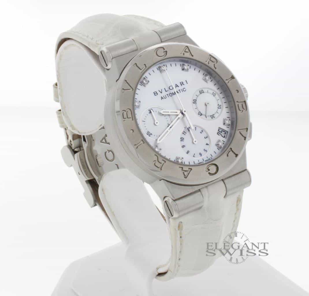 Bvlgari Diagono Diamond MOP Dial 36MM Automatic Chronograph Watch DG35SCH - Image 4