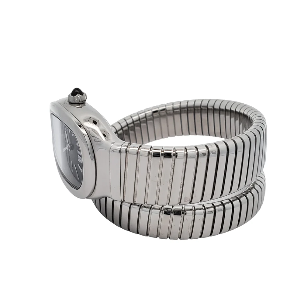 Bvlgari Serpenti Tubogas 35mm Black Dial Stainless Steel Watch SP 35S 102826 - Image 4