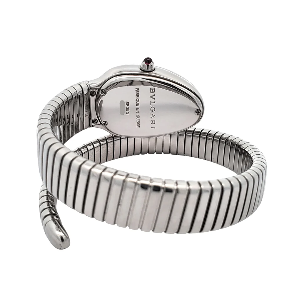 Bvlgari Serpenti Tubogas 35mm Silver Dial Stainless Steel Watch SP 35S 102826 - Image 5