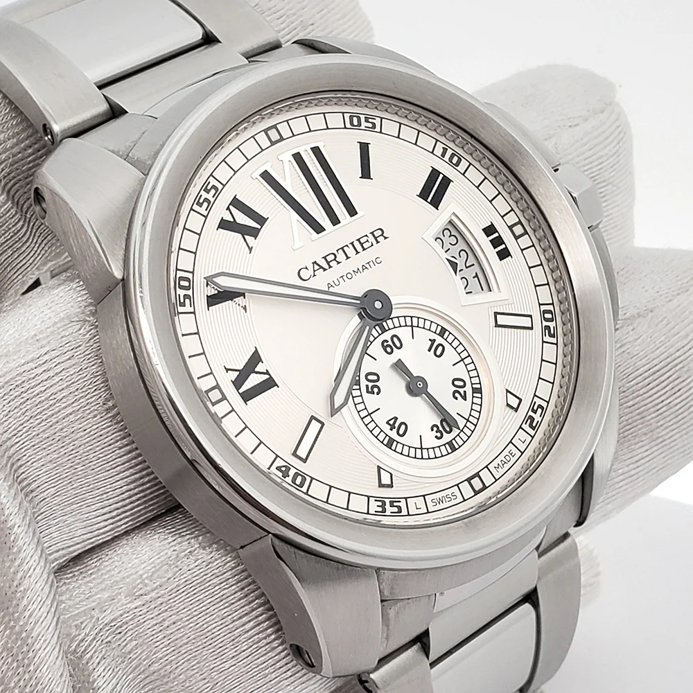 Calibre De Cartier 42mm Silver Dial Stainless Steel Watch W7100015 3389 - Image 2