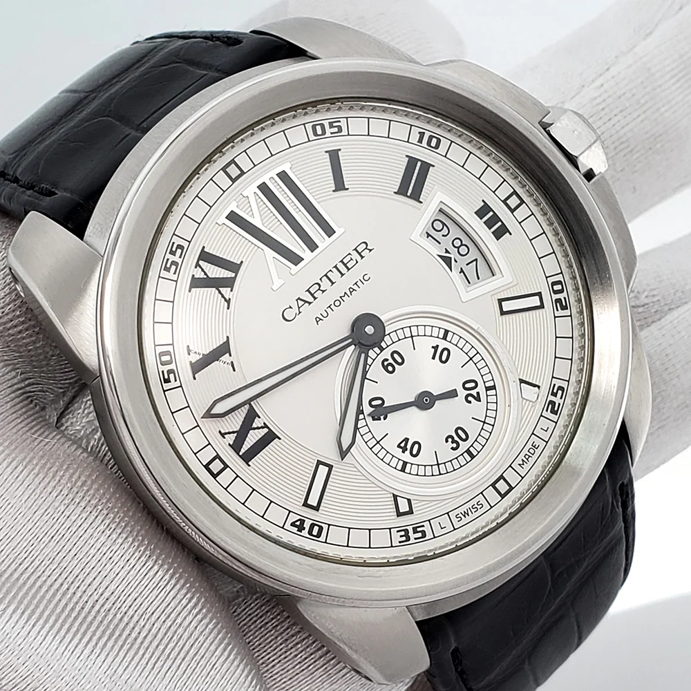 Calibre De Cartier 42mm Silver Dial Steel Watch W7100037 3389 - Image 2