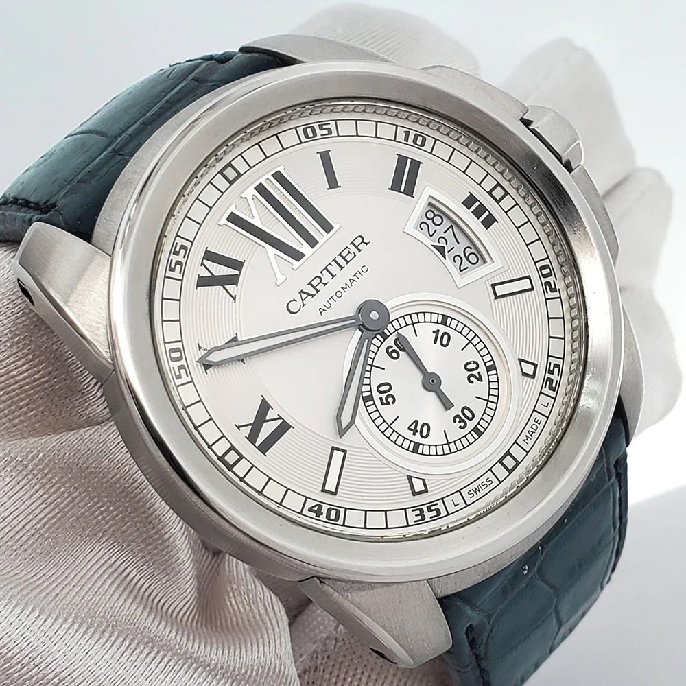 Calibre De Cartier 42mm Silver Dial Steel Watch W7100037 3389 - Image 2
