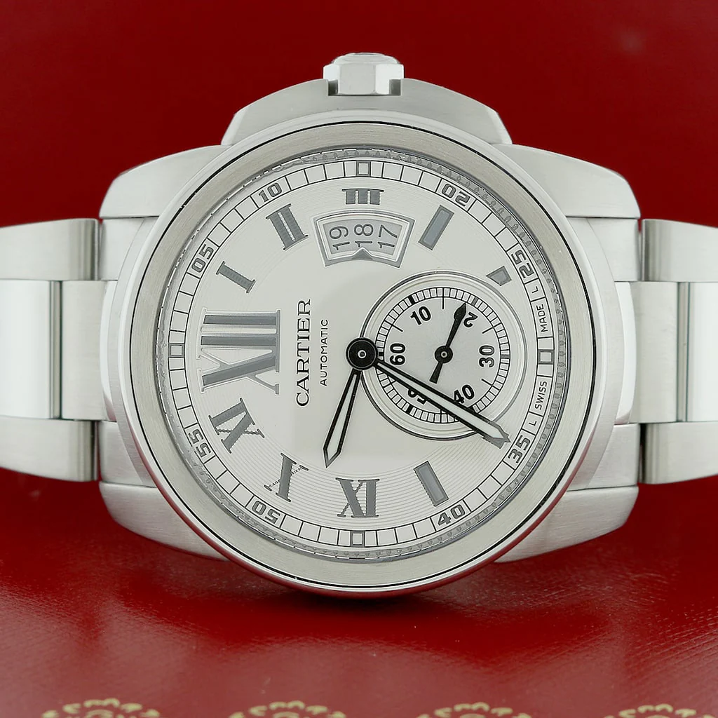 Calibre de Cartier 42MM Silver Roman Dial Automatic Stainless Steel Mens Watch W7100015 - Image 2