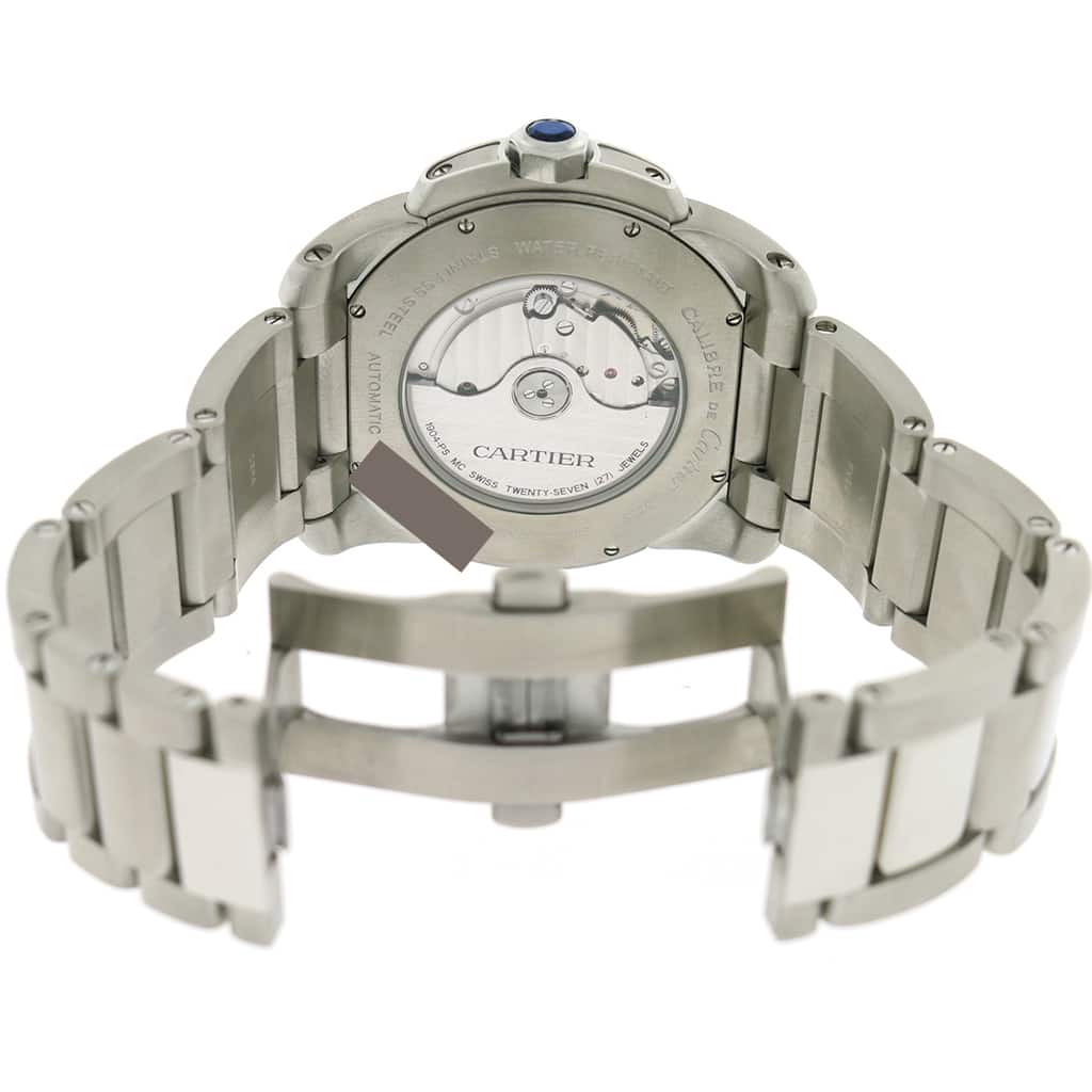 Calibre de Cartier 42MM Silver Roman Dial Automatic Stainless Steel Mens Watch W7100015 - Image 7