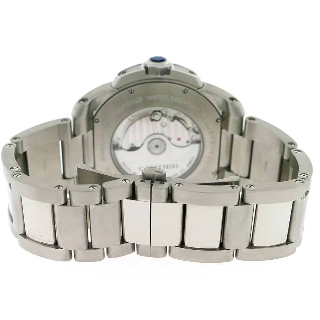 Calibre de Cartier 42MM Silver Roman Dial Automatic Stainless Steel Mens Watch W7100015 - Image 8
