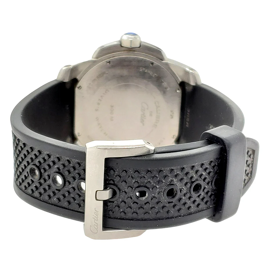 Calibre de Cartier Diver Black Roman Dial 42mm Steel Watch W7100056 3729 - Image 4