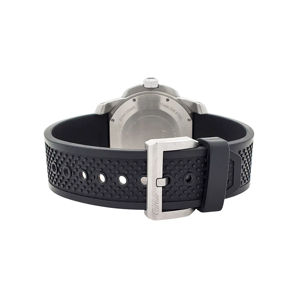 Calibre de Cartier Diver Black Roman Dial 42mm Steel Watch W7100056 3729 - Image 5