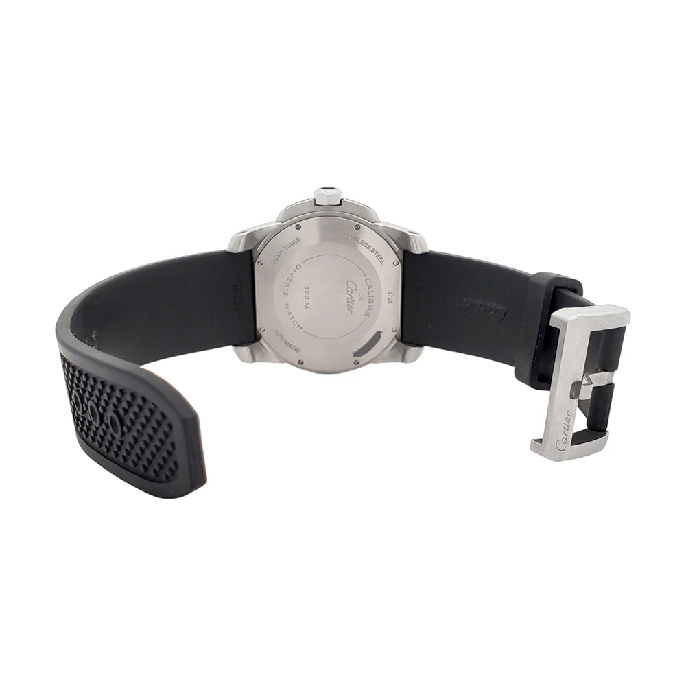 Calibre de Cartier Diver Black Roman Dial 42mm Steel Watch W7100056 3729 - Image 6
