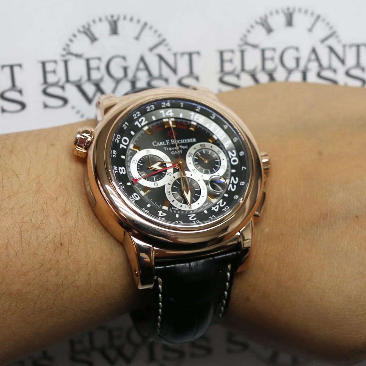 CARL BUCHERER Patravi TravelTec Black Dial Men's 10620 Watch w/Box&Booklet - Image 3