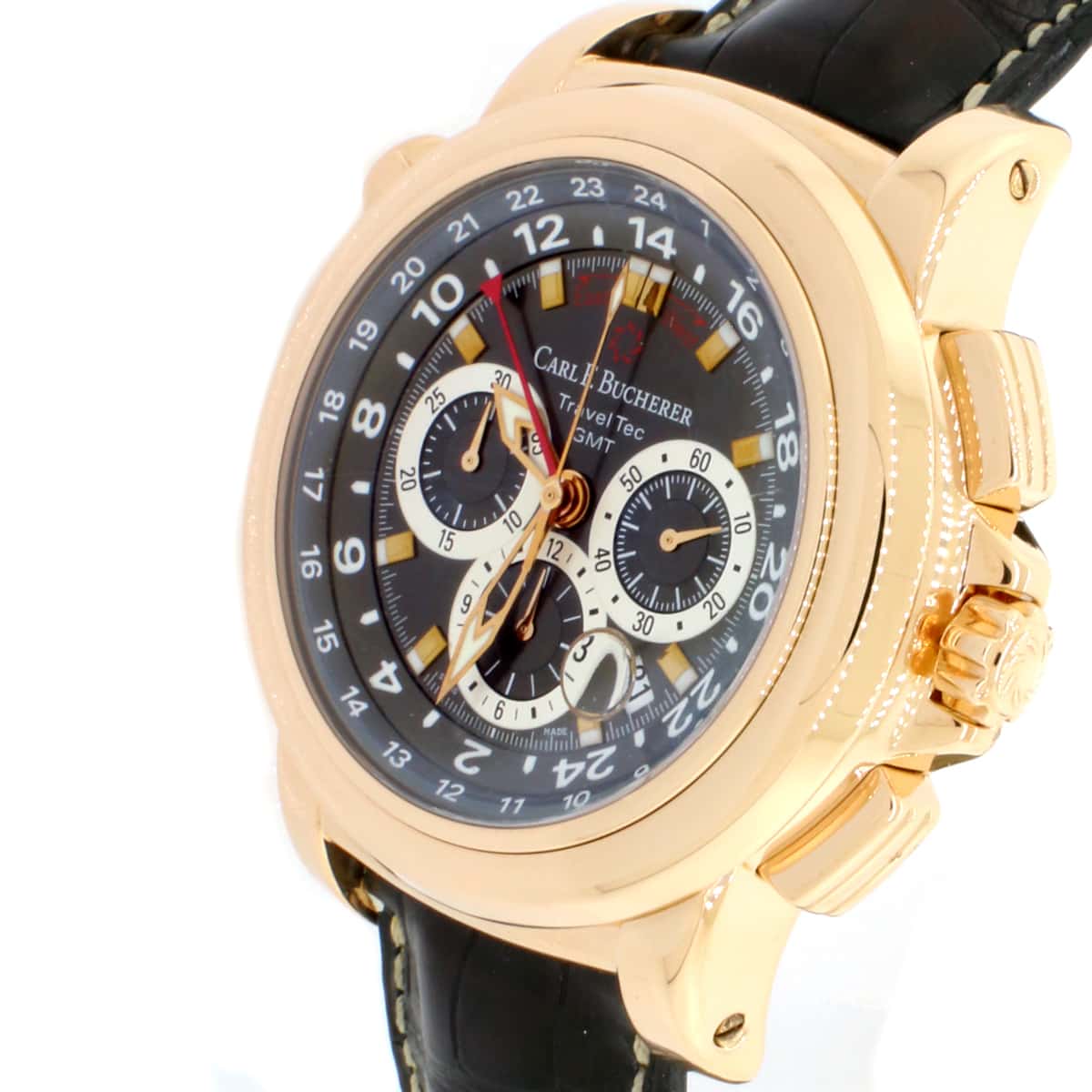 CARL BUCHERER Patravi TravelTec Black Dial Men's 10620 Watch w/Box&Booklet - Image 5