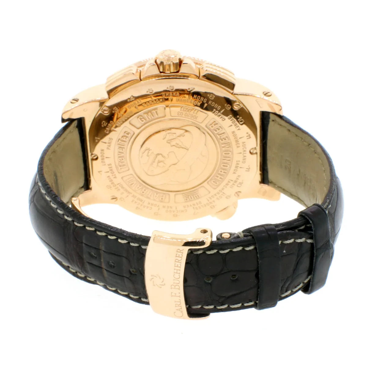CARL BUCHERER Patravi TravelTec Black Dial Men's 10620 Watch w/Box&Booklet - Image 7