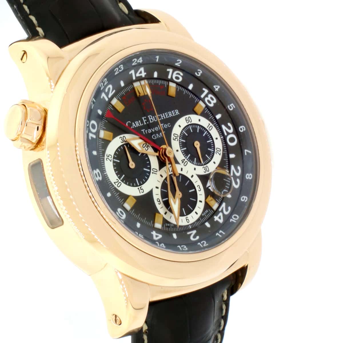 CARL BUCHERER Patravi TravelTec Black Dial Men's 10620 Watch w/Box&Booklet - Image 8