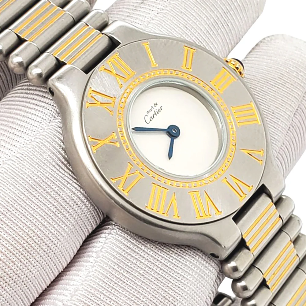 Cartier 21 Must de Cartier 28mm White Dial Gold plated/Stainless Steel Watch - Image 2
