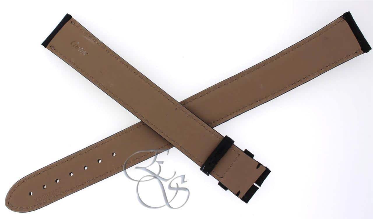 Cartier Alligator Leather Black 20 mm EXTRA LONG Watch Strap Band Model KD98ZK97 - Image 3