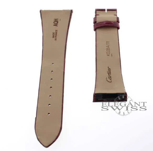 Cartier Alligator Leather Matt Red 16mm Watch Strap Ref. KD2BA111 - Image 3