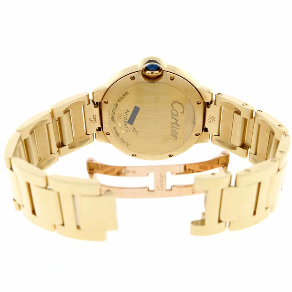 Cartier Ballon Bleu 18K Yellow Gold 36MM Medium Silver Roman Dial Automatic Mens Watch W69003Z2 - Image 7