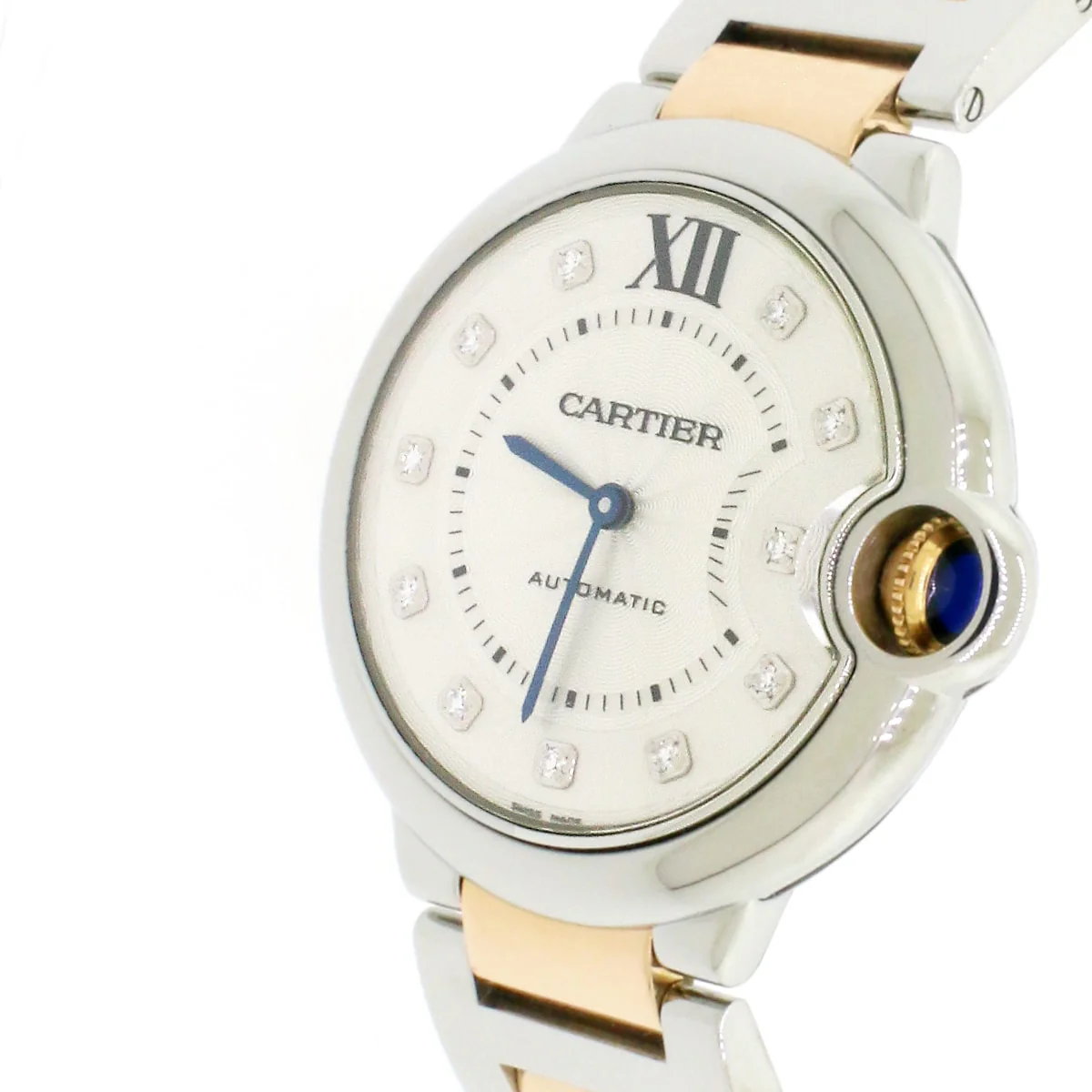 Cartier Ballon Bleu 2-Tone 18K Rose Gold & Steel Factory Diamond Dial 36mm Watch W3BB0018 Box & Papers - Image 5