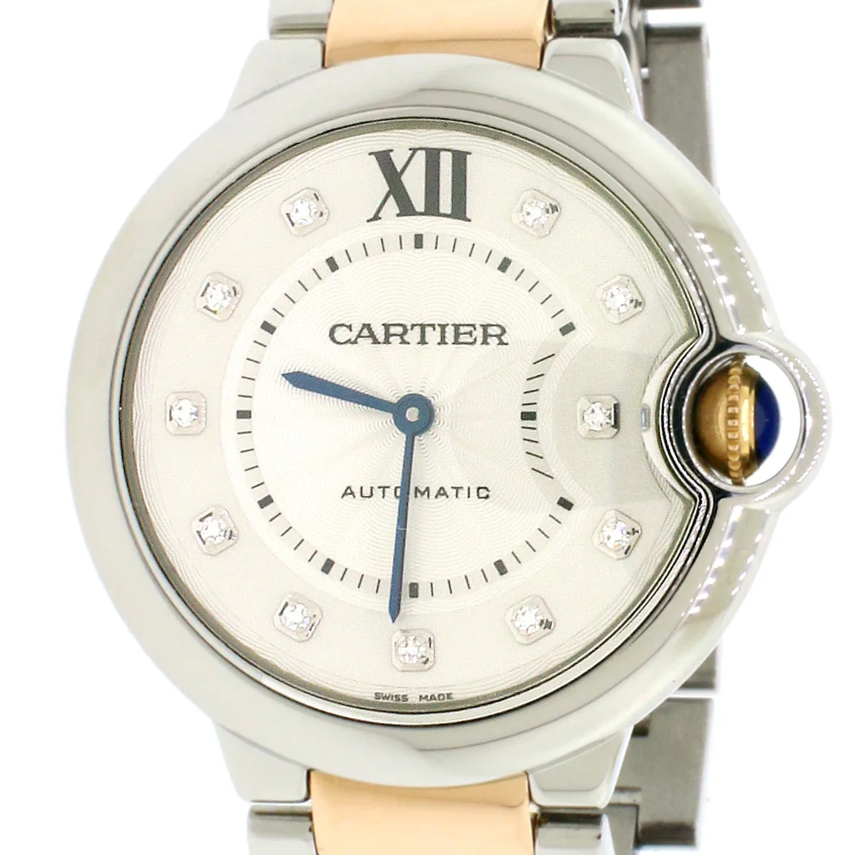 Cartier Ballon Bleu 2-Tone 18K Rose Gold & Steel Factory Diamond Dial 36mm Watch W3BB0018 Box & Papers - Image 6