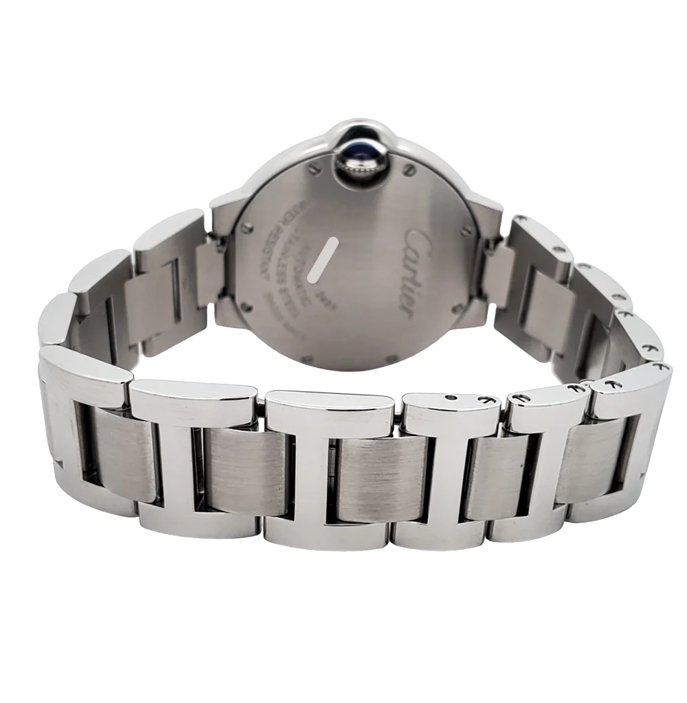 Cartier Ballon Bleu 33mm Factory Silver Diamond Dial Stainless Steel 3489 Watch - Image 5