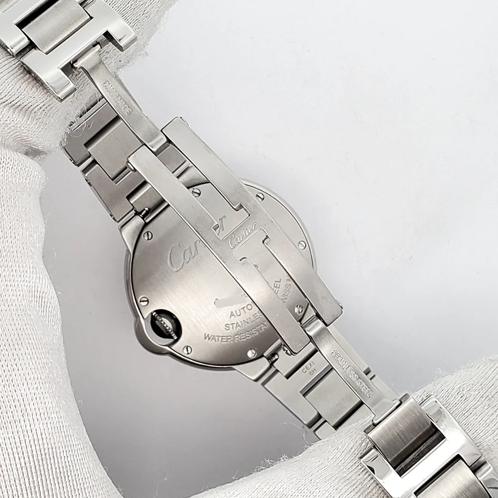 Cartier Ballon Bleu 33mm Factory Silver Diamond Dial Stainless Steel 3489 Watch - Image 6