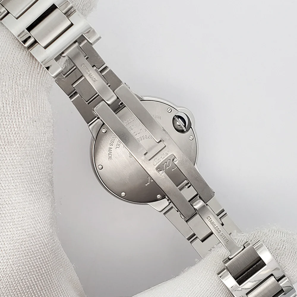 Cartier Ballon Bleu 33mm Silver Roman Dial Stainless Steel Watch W6920071 3489 - Image 6