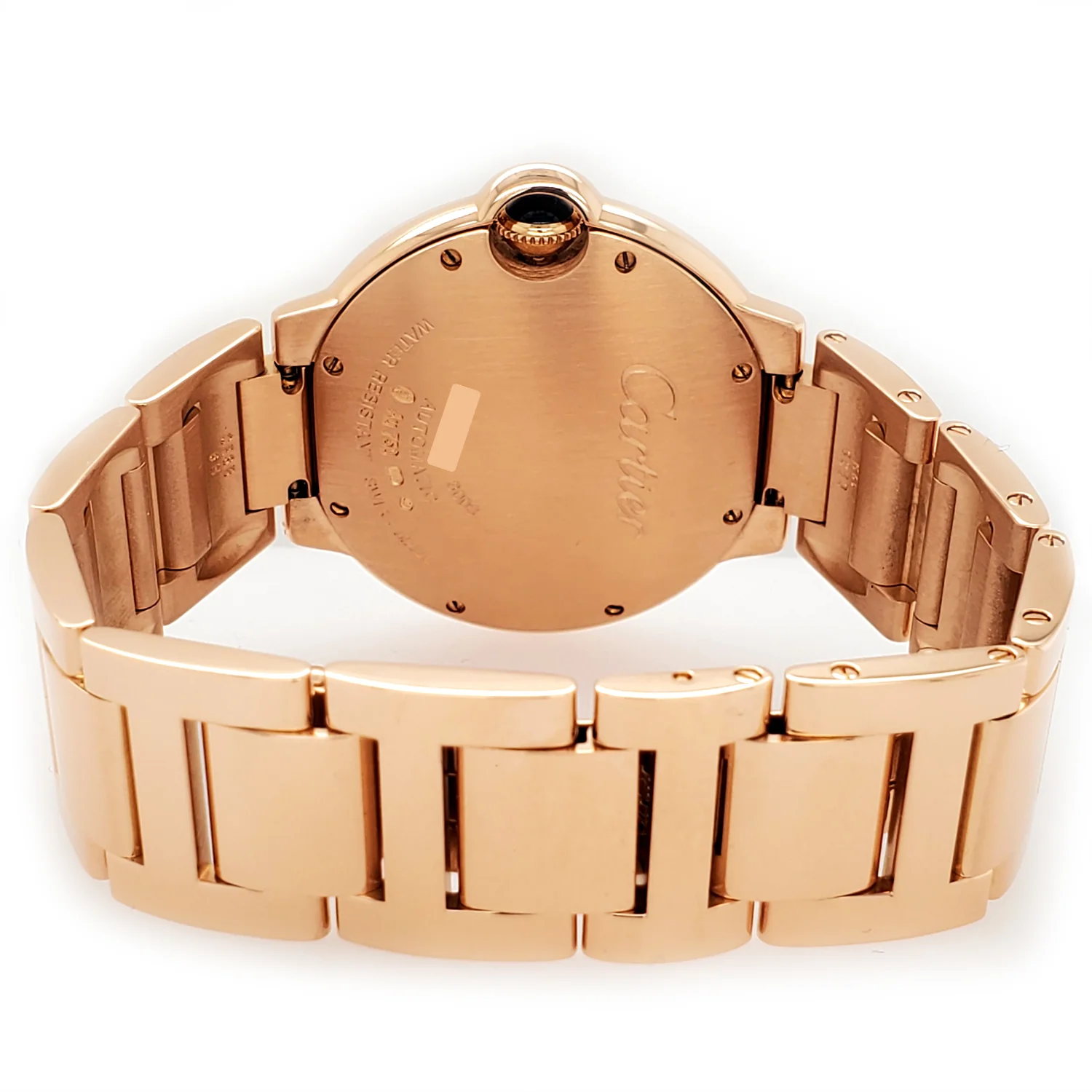 Cartier Ballon Bleu 36mm 18k Rose Gold Silver Diamond Dial Watch WE902026 Box Papers - Image 4