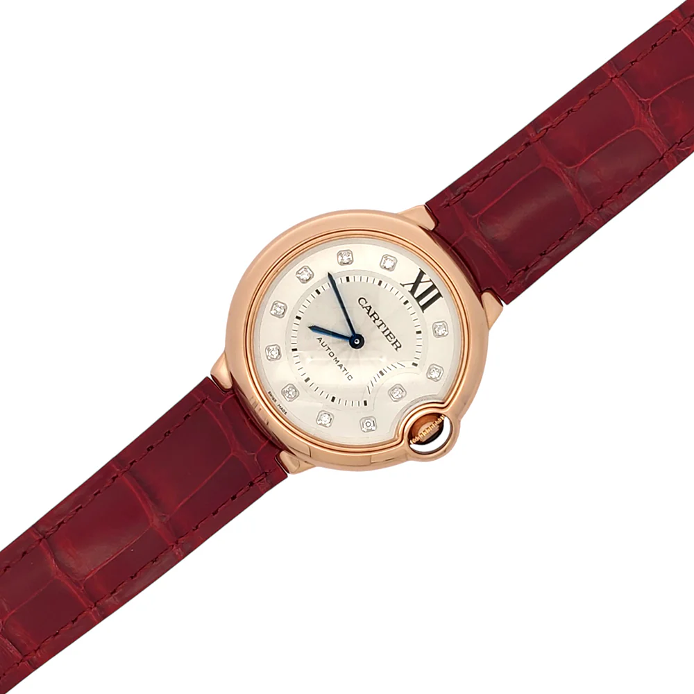 Cartier Ballon Bleu 36mm Diamond Dial Rose Gold Watch WE902026 3003 Box - Image 2